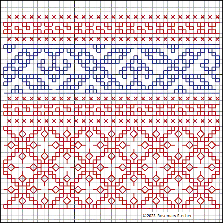 Chart for Double Running Stitch Embroidery